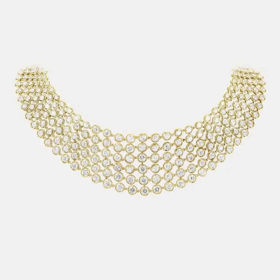 Collier Palmyre Van Cleef & Arpels en or jaune, diamant 39.42ct — photographie du modèle, cote d’occasion GOLDMARKET