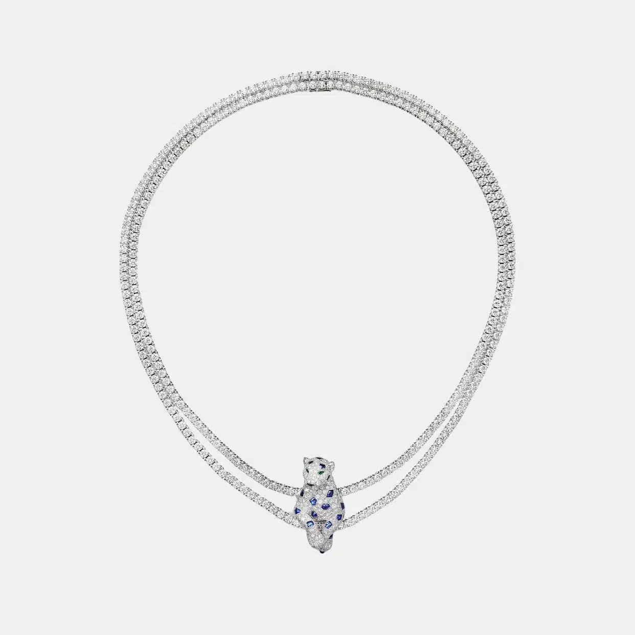 Collier Panthère Cartier en or blanc, diamant — photographie du modèle, cote d’occasion GOLDMARKET
