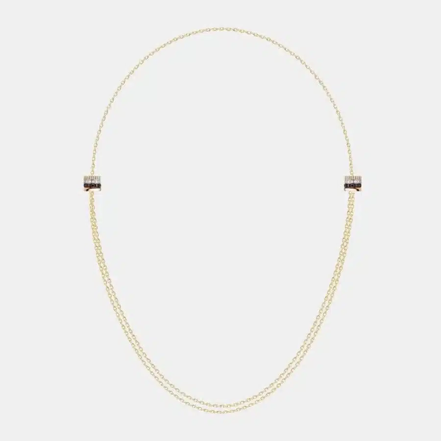 Collier Quatre Boucheron en or, classique, 2 motifs, diamant 0.24ct — photographie du modèle, cote d’occasion GOLDMARKET