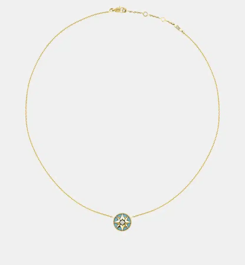Collier Rose des Vents Dior en or jaune, diamant 0.045 ct — photographie du modèle, cote d’occasion GOLDMARKET