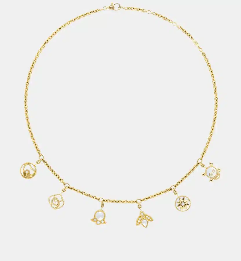 Collier Rose des Vents Dior en or jaune, diamant 0.35 ct — photographie du modèle, cote d’occasion GOLDMARKET
