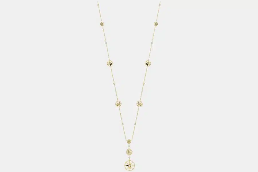Collier Rose des Vents Dior en or jaune, diamant 0.936 ct — photographie du modèle, cote d’occasion GOLDMARKET