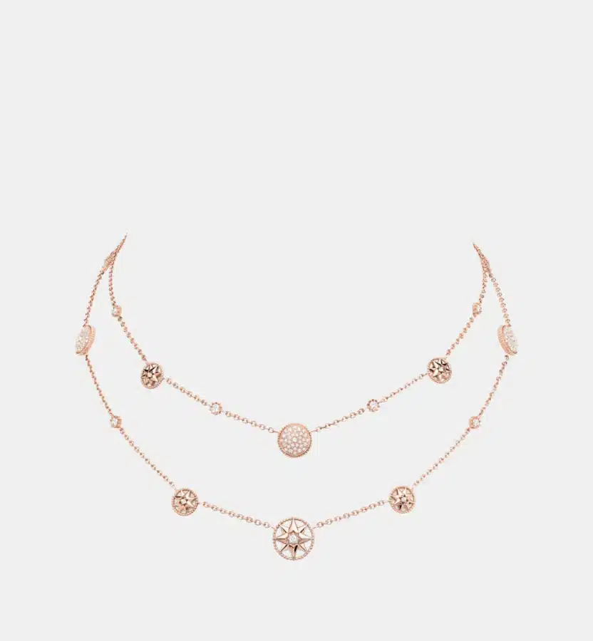 Collier Rose des Vents Dior en or rose, diamant 1.16 ct — photographie du modèle, cote d’occasion GOLDMARKET