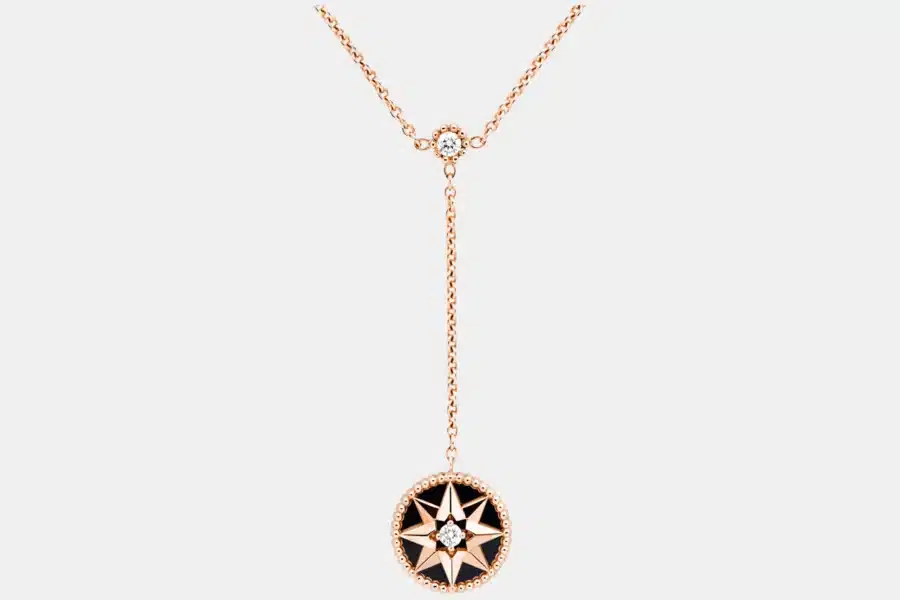 Collier Rose des Vents Dior en or rose, mixte 0.10 ct — photographie du modèle, cote d’occasion GOLDMARKET