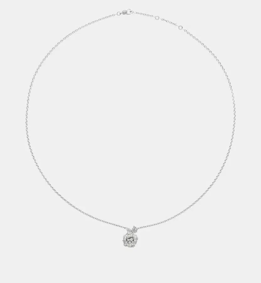 Collier Rose Dior Bagatelle Dior en or blanc, diamant 0.62 ct