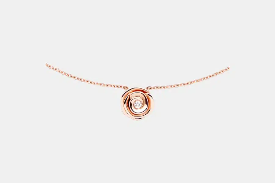 Collier Rose Dior Couture Dior en or rose, diamant 0.07 ct — photographie du modèle, cote d’occasion GOLDMARKET