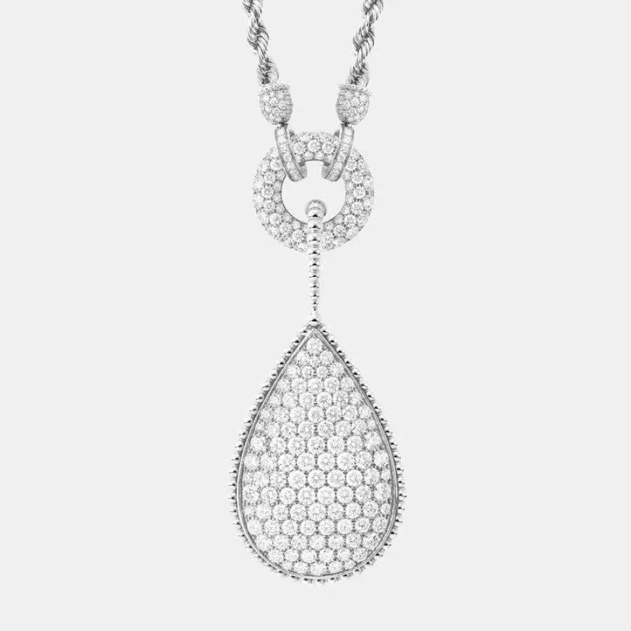 Collier Serpent Bohème Boucheron en or blanc, motif xxl diamant 24.93ct — photographie du modèle, cote d’occasion GOLDMARKET