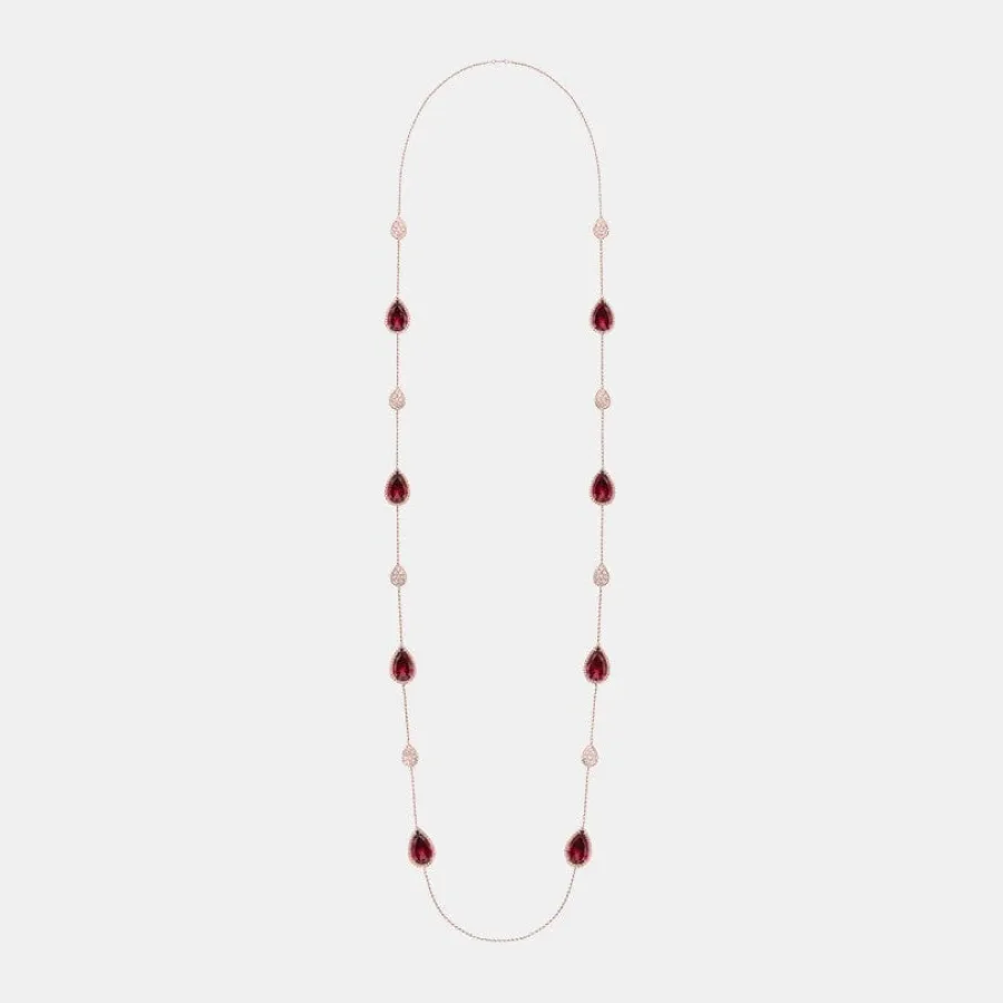 Collier Serpent Bohème Boucheron en or rose, 16 motifs, grenats rhodolites 86.83ct — photographie du modèle, cote d’occasion GOLDMARKET