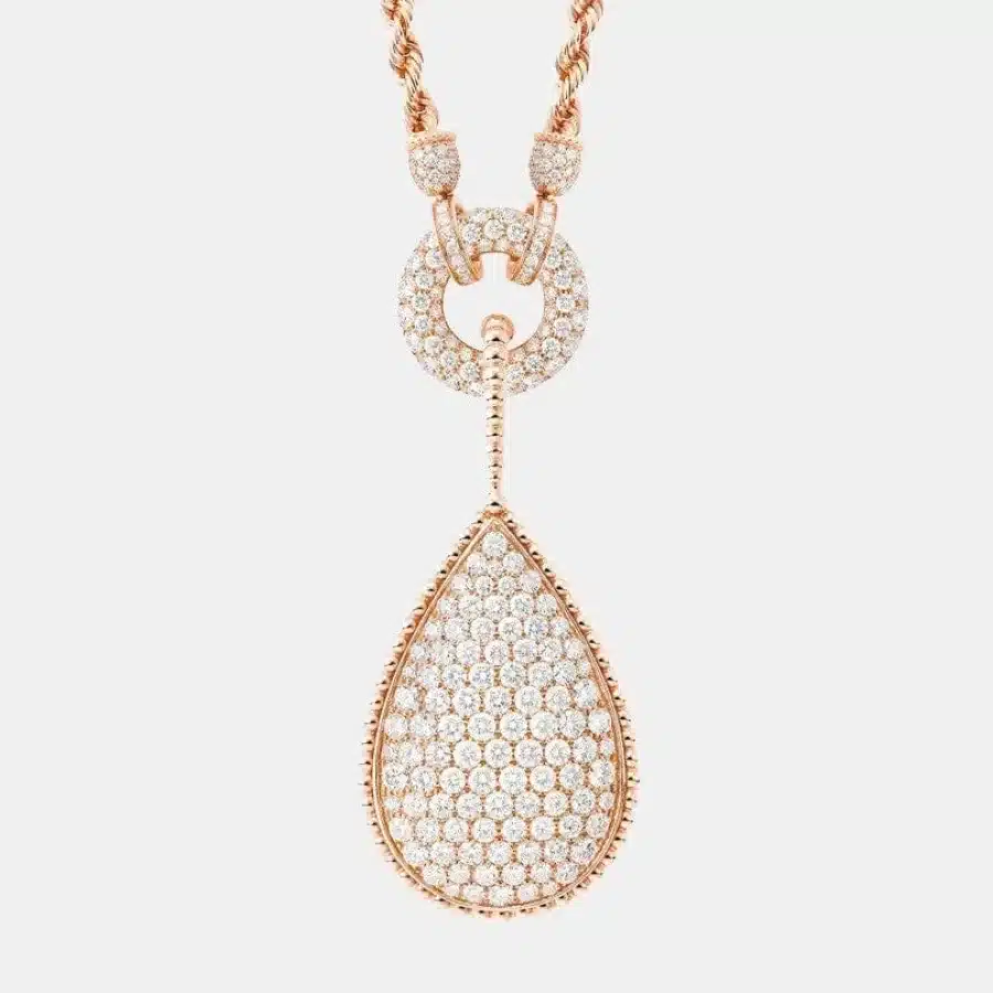 Collier Serpent Bohème Boucheron en or rose, xxl motif diamant 13.07ct — photographie du modèle, cote d’occasion GOLDMARKET