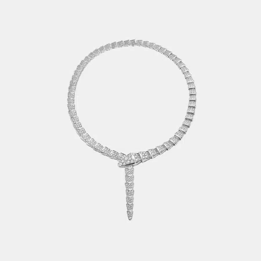 Collier Serpenti Bulgari en or blanc, diamant 14.74ct — photographie du modèle, cote d’occasion GOLDMARKET