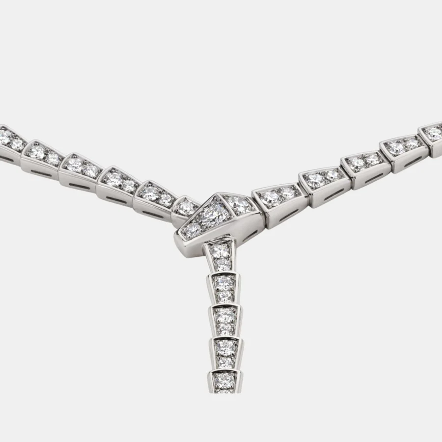 Collier Serpenti Bulgari en or blanc, diamant 8.21ct — photographie du modèle, cote d’occasion GOLDMARKET