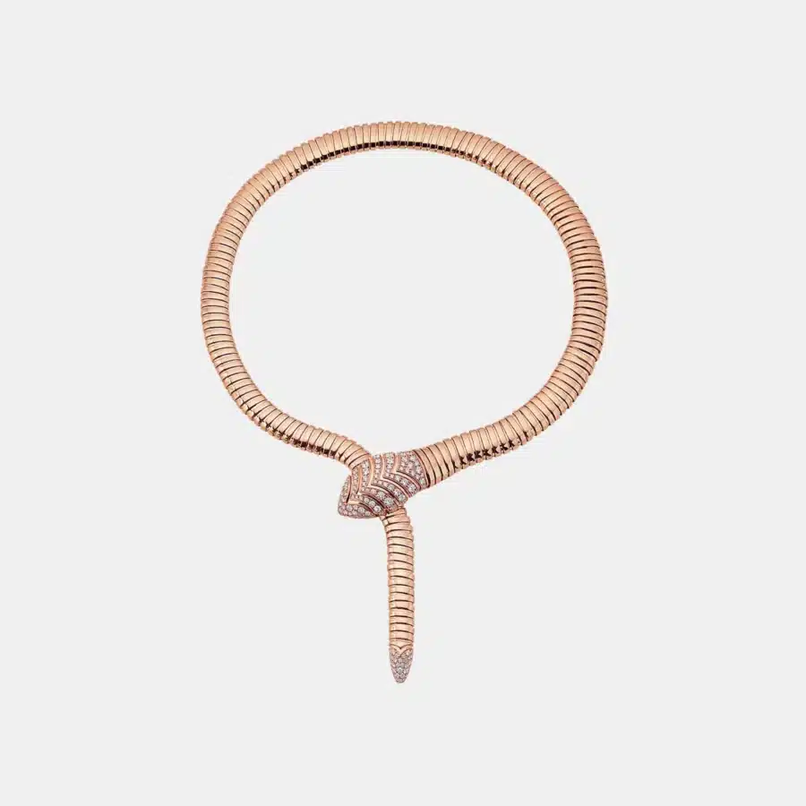 Collier Serpenti Bulgari en or rose, diamant 3.13ct — photographie du modèle, cote d’occasion GOLDMARKET