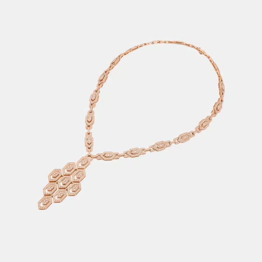 Collier Serpenti Bulgari en or rose, diamant 8.31ct — photographie du modèle, cote d’occasion GOLDMARKET