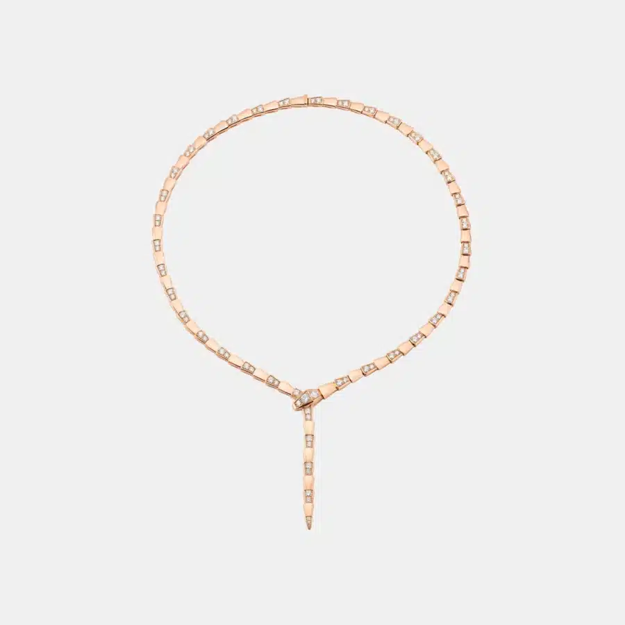Collier Serpenti Viper Bulgari en or rose, diamant 4.41ct — photographie du modèle, cote d’occasion GOLDMARKET