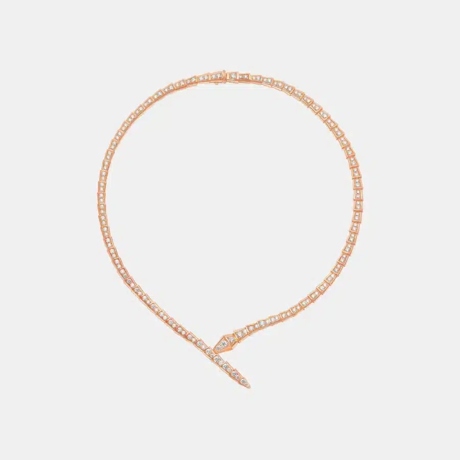 Collier Serpenti Viper Bulgari en or rose, diamant 4.99ct — photographie du modèle, cote d’occasion GOLDMARKET