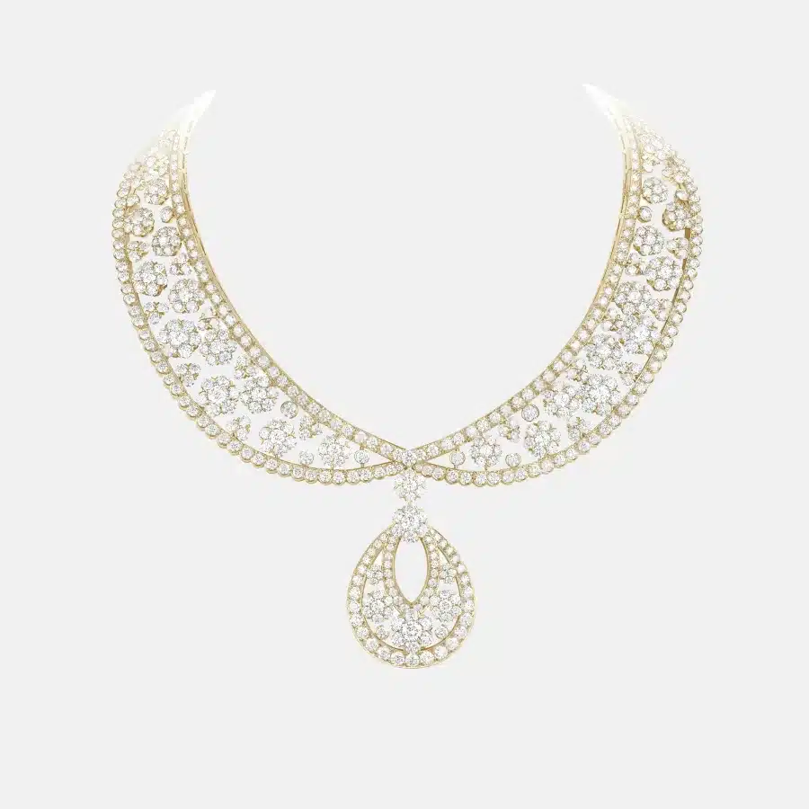 Collier Snowflake Van Cleef & Arpels en or jaune, diamant 69.73ct — photographie du modèle, cote d’occasion GOLDMARKET