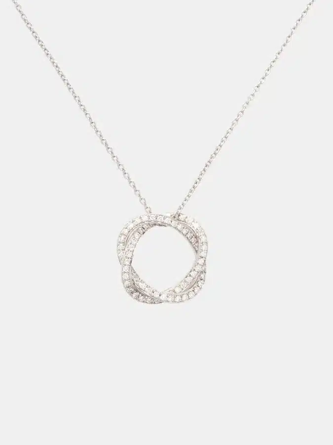Collier Tresse Poiray en or blanc, diamant 0.2ct — photographie du modèle, cote d’occasion GOLDMARKET