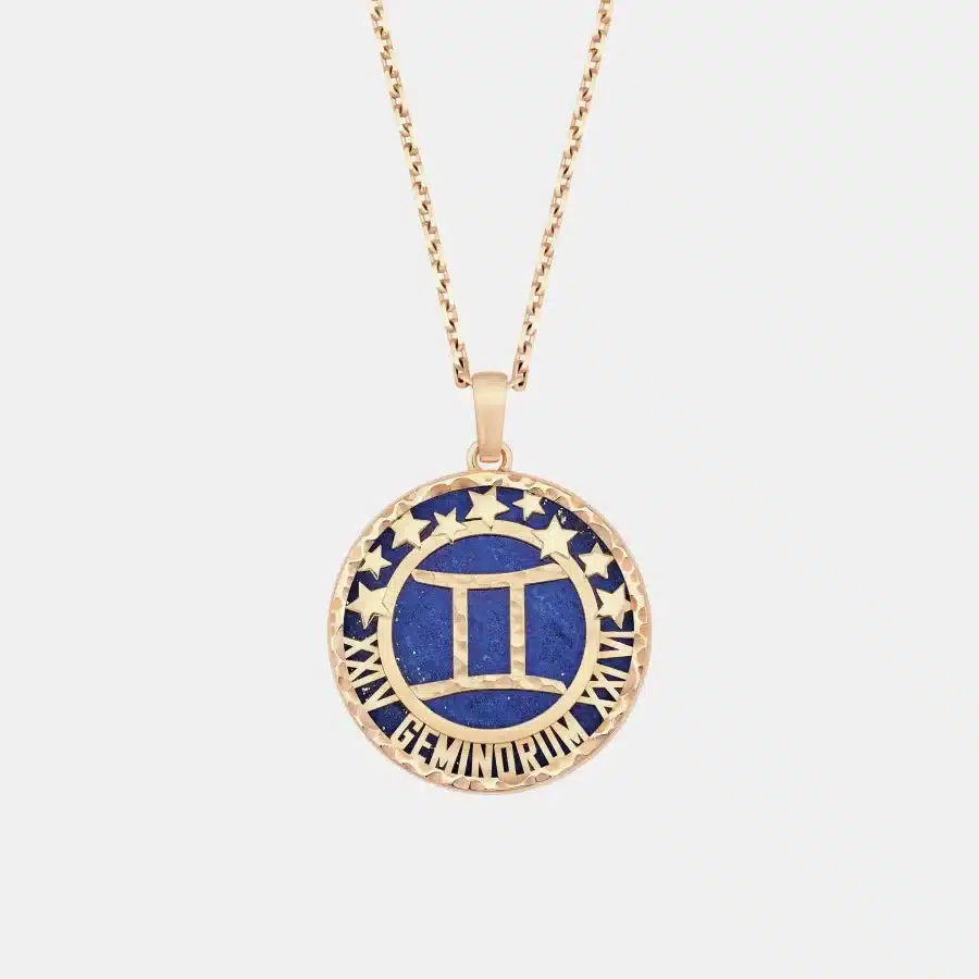 Collier Zodiaque Van Cleef & Arpels en or rose, lapis lazuli 1ct — photographie du modèle, cote d’occasion GOLDMARKET