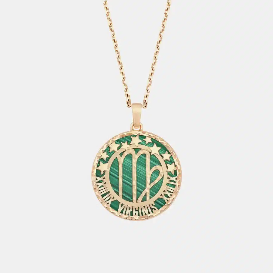 Collier Zodiaque Van Cleef & Arpels en or rose, malachite — photographie du modèle, cote d’occasion GOLDMARKET
