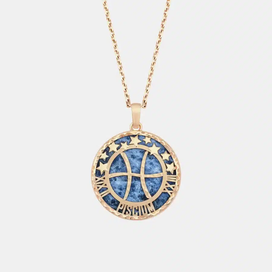 Collier Zodiaque Van Cleef & Arpels en or rose, sodalite — photographie du modèle, cote d’occasion GOLDMARKET