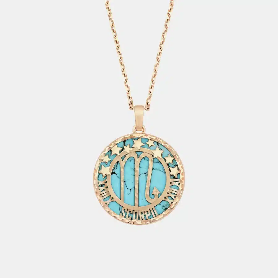 Collier Zodiaque Van Cleef & Arpels en or rose, turquoise — photographie du modèle, cote d’occasion GOLDMARKET
