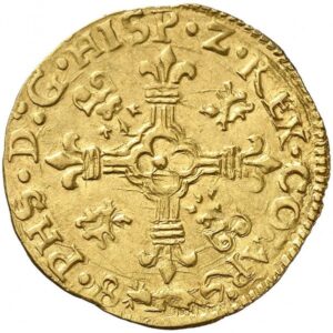 Avers Couronne d'or - Philippe V - 1585-1586 (1582-1586) - Comté d'Artois
 (France - États) — pièce en or