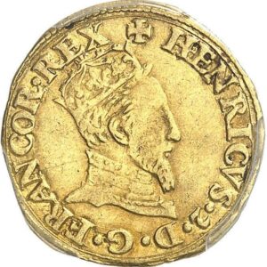 Avers ½ écu d'or à l'effigie - Henri II - 1549 - France — pièce en or