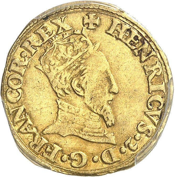 Avers ½ écu d'or à l'effigie - Henri II - 1549 - France — pièce en or