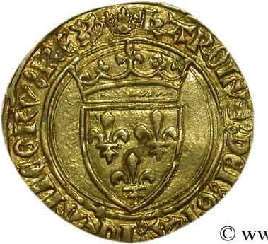 Avers ½ écu d'or à la couronne - Charles VII - 1438-1455 - France — pièce en or