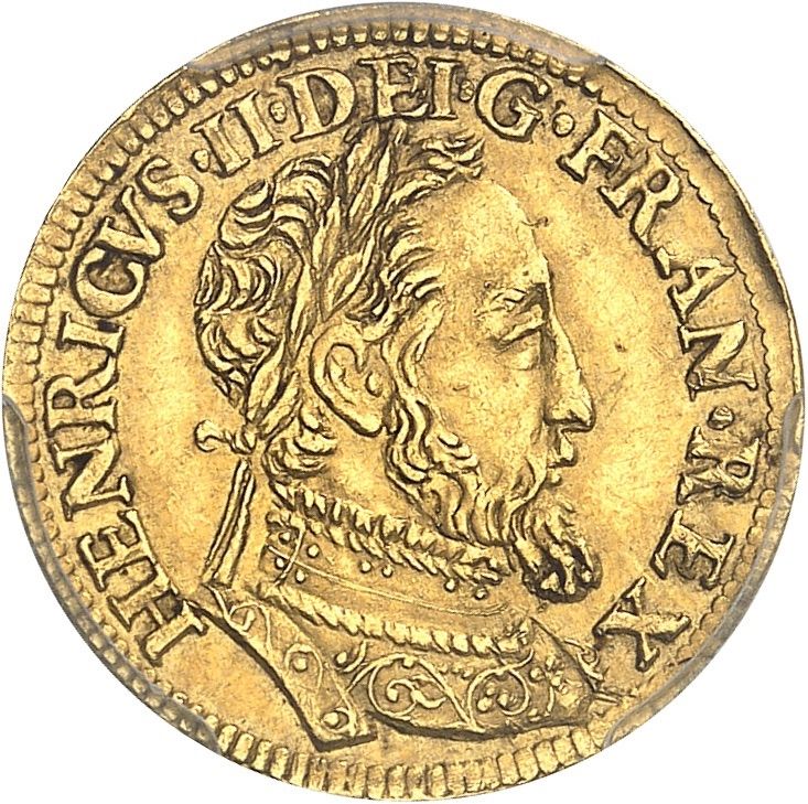 Avers ½ Henri d'or - 1554 - France — pièce en or