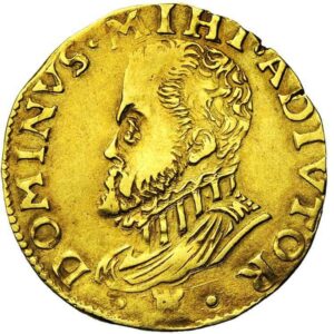 Avers Demi-real d'or- Philippe II - 1581-1587 - Comté de Hainaut
 (France - États) — pièce en or
