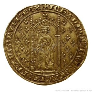 Avers Denier d'or aux fleurs de lis - Jean II - 1351 - France — pièce en or