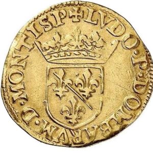 Avers Double écu d'or - Louis II de Bourbon-Montpensier - 1578 - Principauté de Dombes
 (France - États) — pièce en or