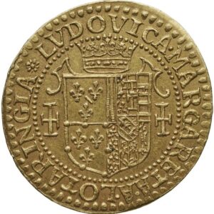 Avers Double Gold Ecu - Louise Marguerite - 1614 - Principauté de Château-Regnault
 (France - États) — pièce en or