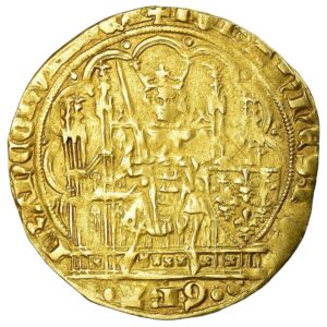 Avers Écu d'or à la chaise - Jean II - 1351 - France — pièce en or