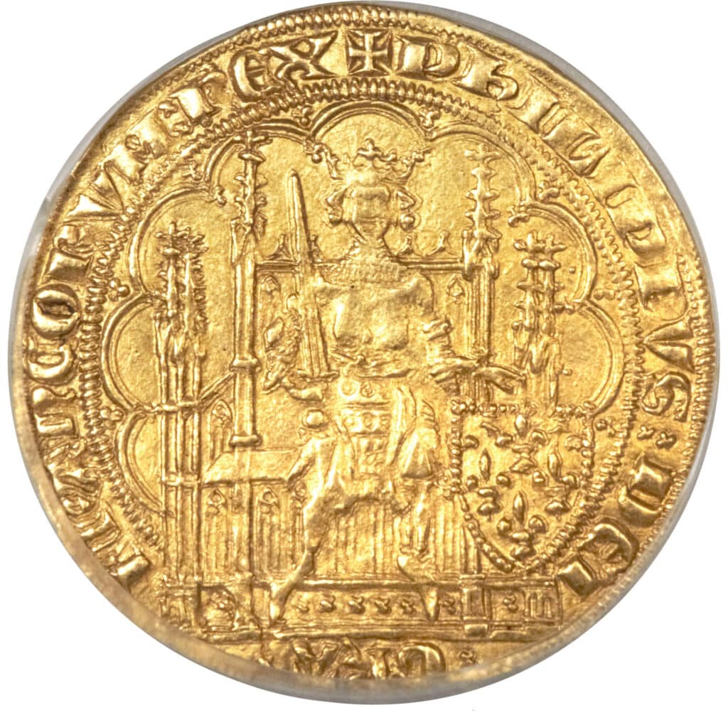 Avers Écu d'or à la chaise - Philippe VI - 1337 - 1349 - France — pièce en or