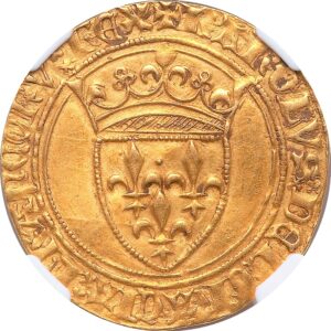 Avers Écu d'or à la couronne - Charles VI - 1385-1420 - France — pièce en or