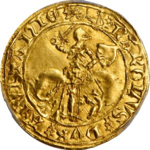 Avers Ecu d'or au chevalier - Charles de France - 1469-1472 - Duché d'Aquitaine
 (France - États) — pièce en or