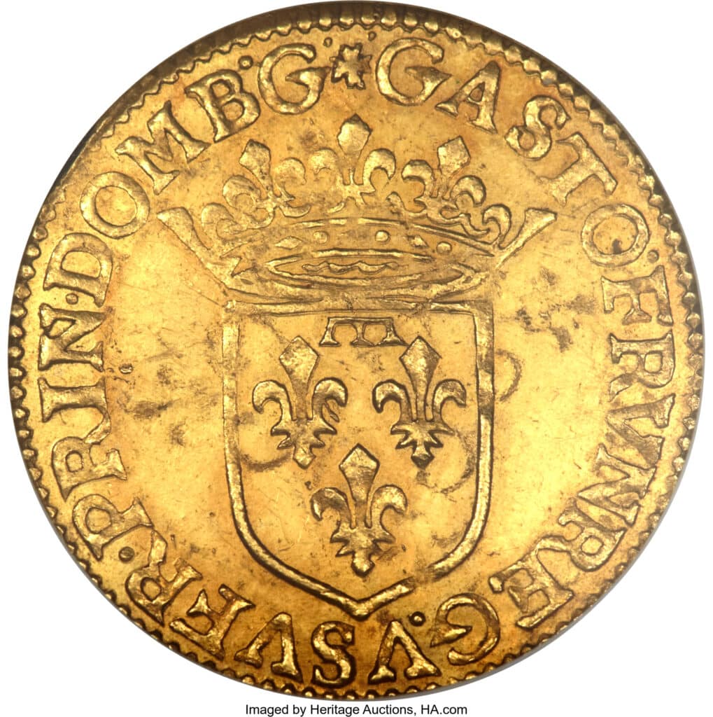 Avers Écu d'or - Gaston d'Orléans - 1639-1641 - Principauté de Dombes
 (France - États) — pièce en or