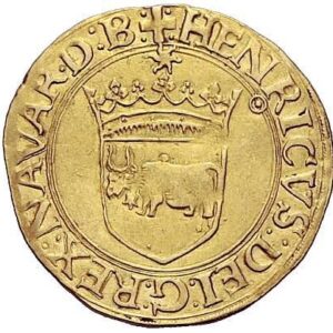 Avers Écu d'or - Henri Ier d'Albret - 1517-1541 - Seigneurie du Béarn
 (France - États) — pièce en or