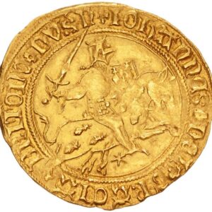 Avers Florin d'or au chevalier - Jean V - 1420-1424 - Duché de Bretagne
 (France - États) — pièce en or