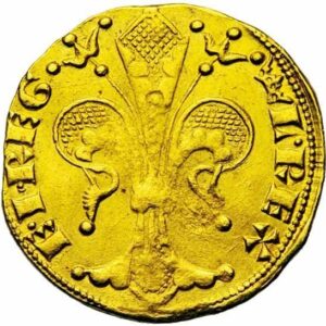 Avers Florin d'or - Jeanne de Naples et Louis de Tarente - 1349-1362 - Comté de Provence
 (France - États) — pièce en or