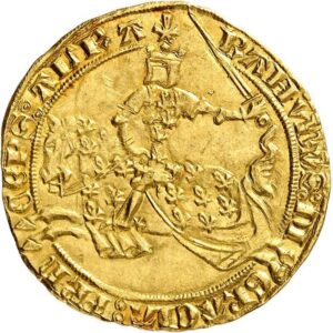 Avers Franc à cheval - Raymond V - 1360-1393 - Principauté d'Orange
 (France - États) — pièce en or