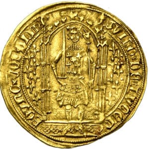 Avers Franc à pied - Guy de Luxembourg - 1367-1371 - Comtés de Ligny et Saint-Pol
 (Saint-Pol, France - États) — pièce en or