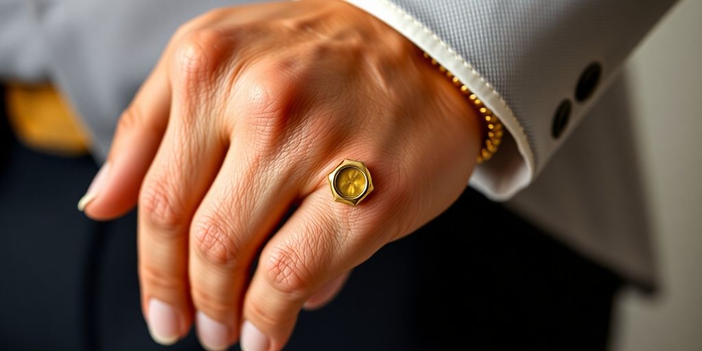 Homme portant des bijoux en or tendance