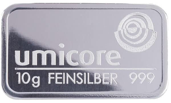 Lingots d'Argent 10 Grammes - Lingot Umicore