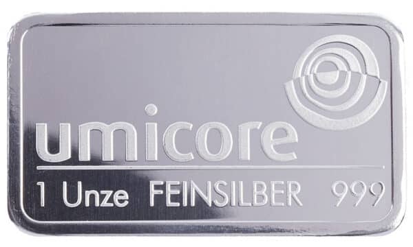 Lingots d'Argent 1 Once - Lingot Umicore
