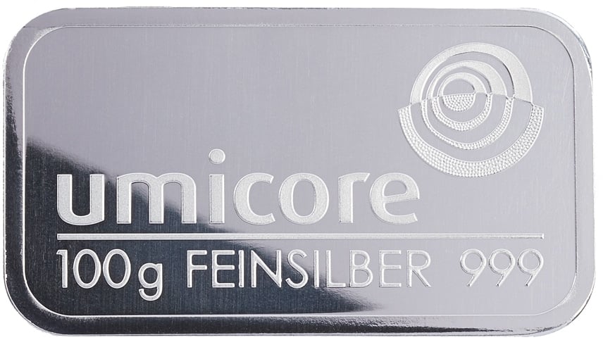 Lingots d'Argent 100 Grammes - Lingot Umicore