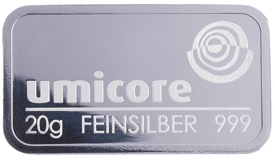 Lingots d'Argent 20 Grammes - Lingot Umicore