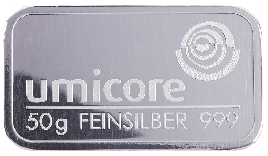 Lingots d'Argent 50 Grammes - Lingot Umicore